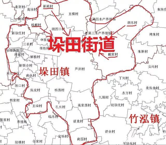 钱戴2个村委会,林湖乡的湖东,戴家2个村委会区域为垛田街道行政区域