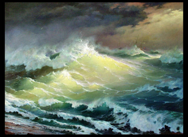 俄羅斯畫家george dmitriev《大海~海浪》系列油畫作品欣賞