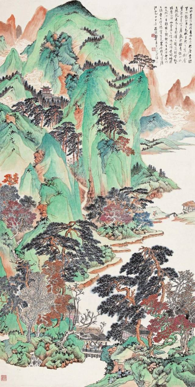 名画欣赏：郑午昌《曲径探幽图》