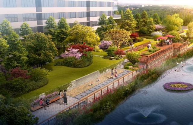 改造岸边现有亲水平台,根据实际情况增设休闲,垂钓平台