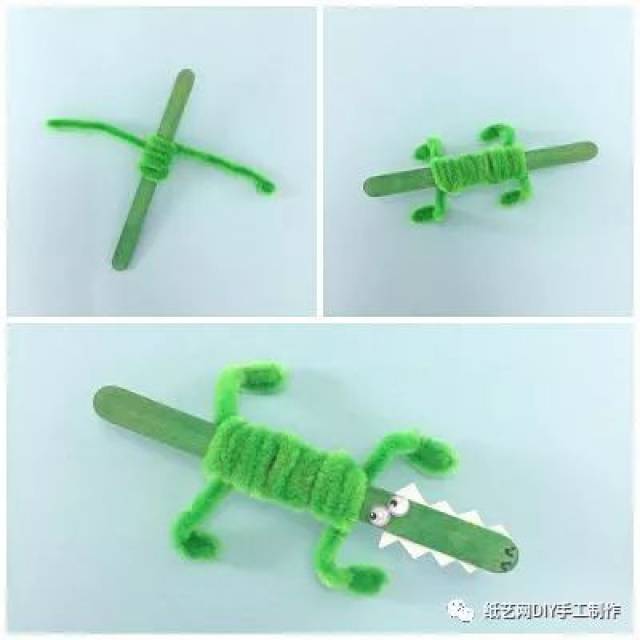 毛毛棒手工制作小动物图片