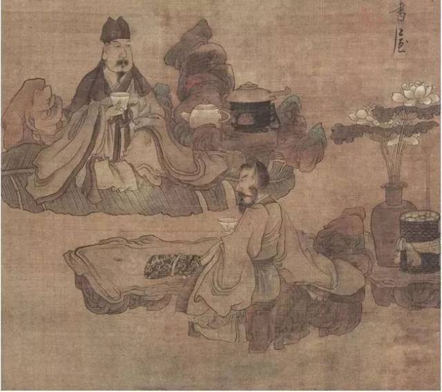 陈洪绶《停琴品茗图(明)朵云轩藏品 陈洪绶(1598~1652,字章候,老