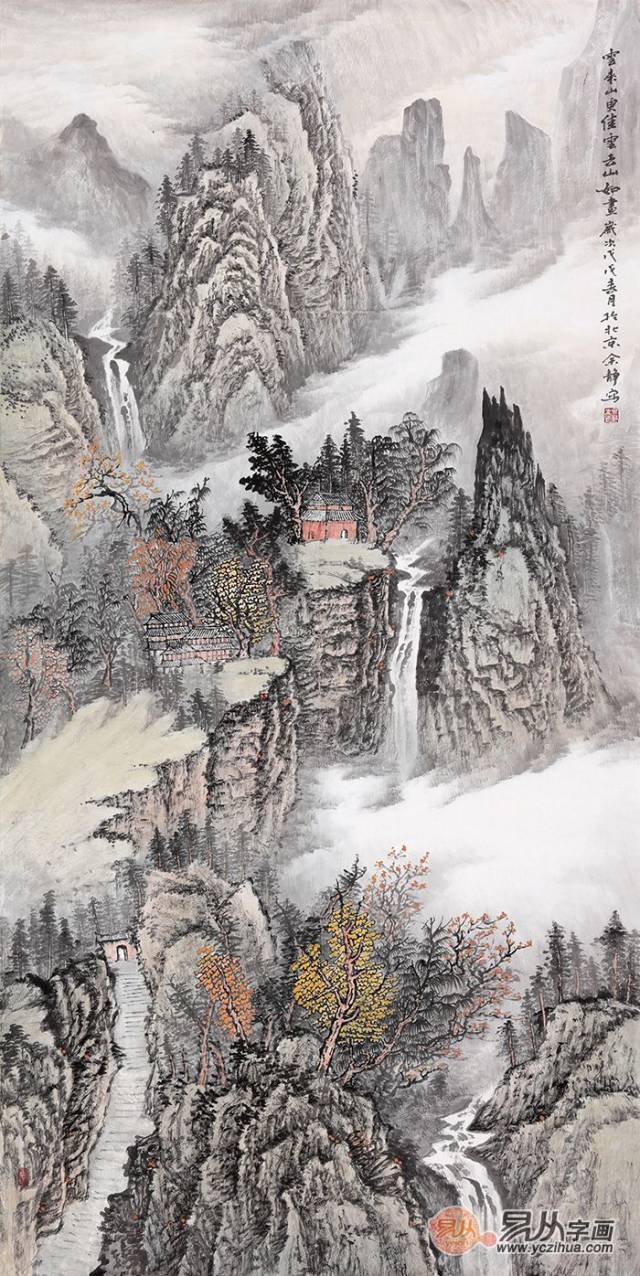 中美协会员余静的精美山水画,笔墨滋润色彩丰富