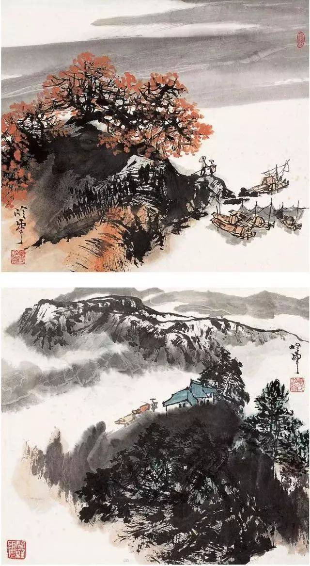 秦岭云的山水画作品图片