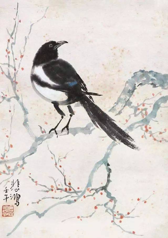 徐悲鸿 喜鹊登梅