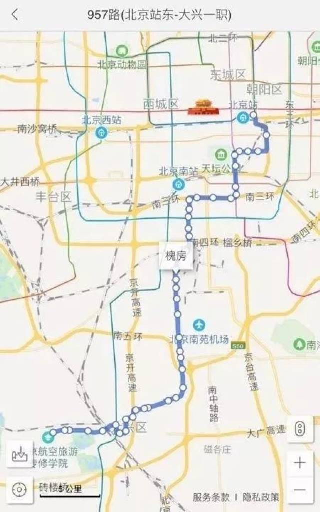 公交957路线路图图片