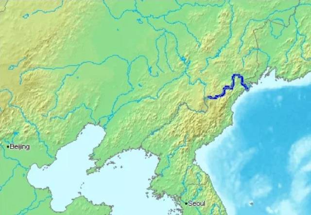 中俄朝三国边界的图们江 来源:wikimedia commons