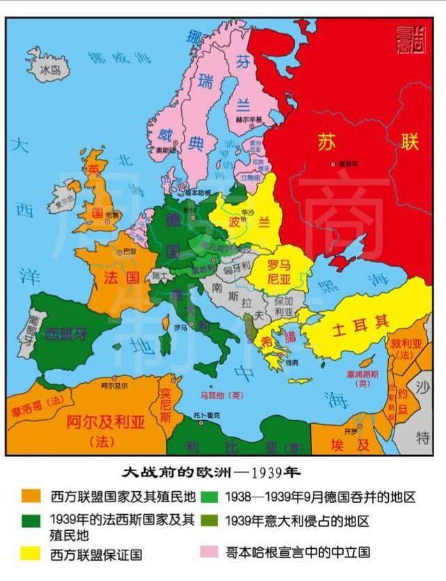 二战前欧洲地图高清图片