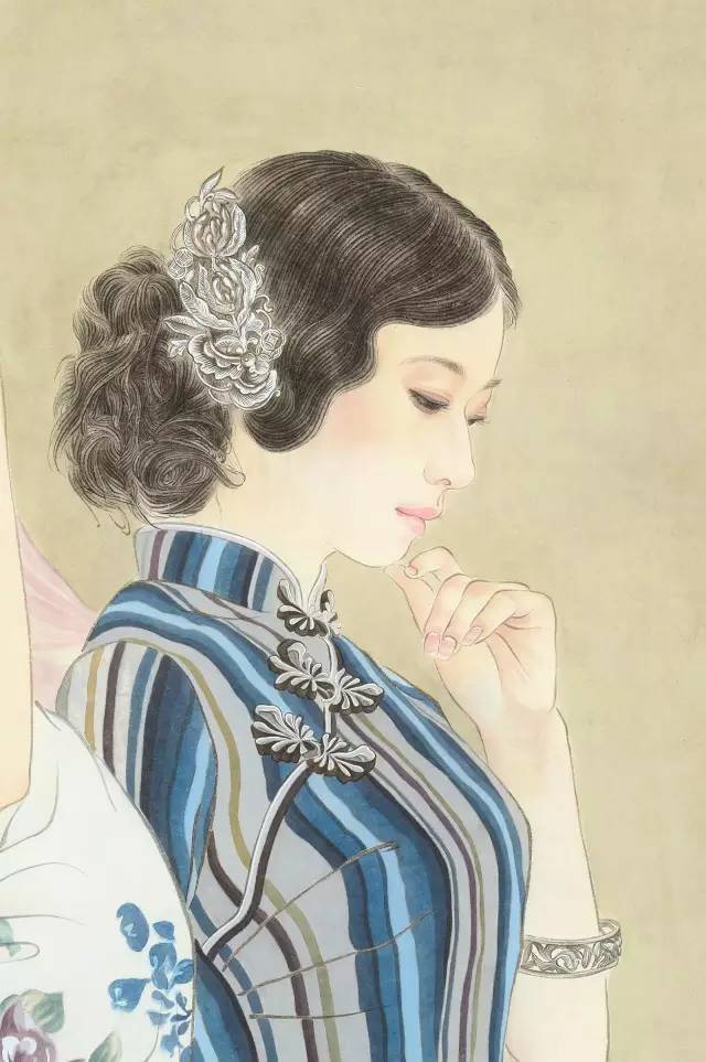 他的工笔画,纯真自然,把女人的美画到极致!