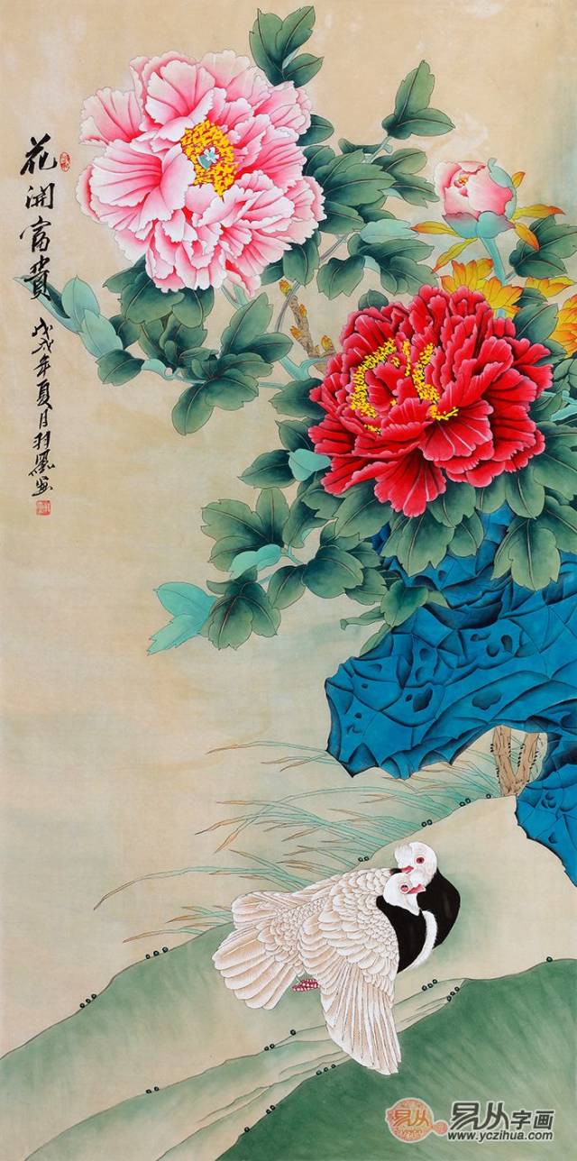 装饰玄关挂什么画,挂一幅花鸟画颜值寓意统统有了