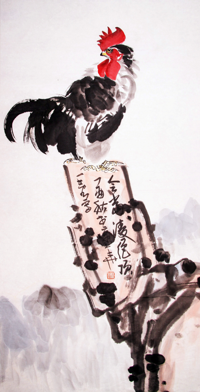 纪念北京奥运十周年 王宏画鸡"奥运吉祥"国画巡展威海