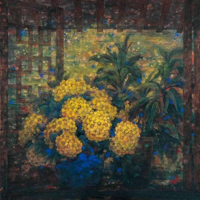 【经典国画】中国画家陈慧敏的重彩花卉作品欣赏