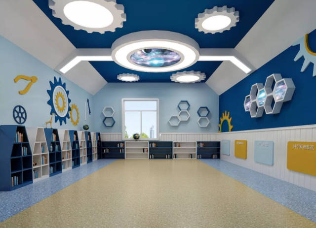 园内还设大型多功能厅,steam工作间,创意美劳室,童心悦读吧,科学探究