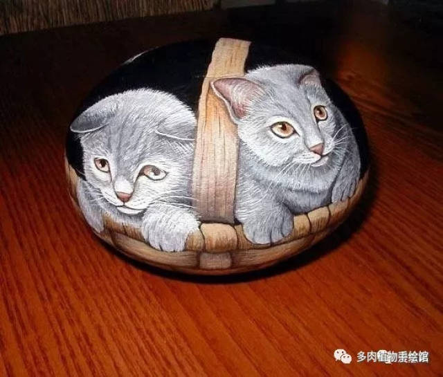 意大利艺术家ernestina gallina可爱的石头画:惟妙惟肖,栩栩如生