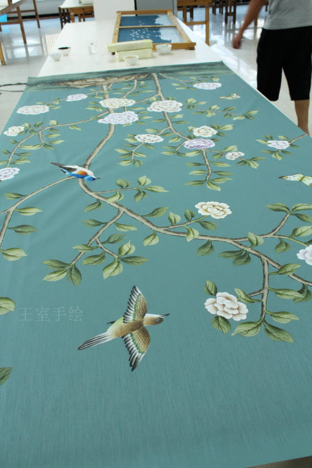 手工刺绣花鸟壁画多图欣赏