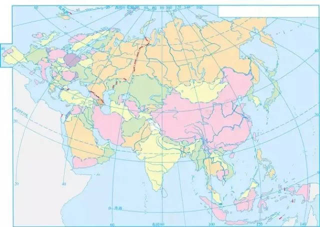 世界区域地理彩色底图(收藏版,超级棒的地理彩色地图,快来看看,学习