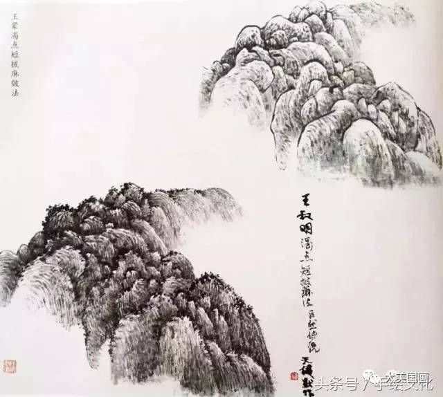 历代名家经典画石皴法的运用图解,太全太详细了!