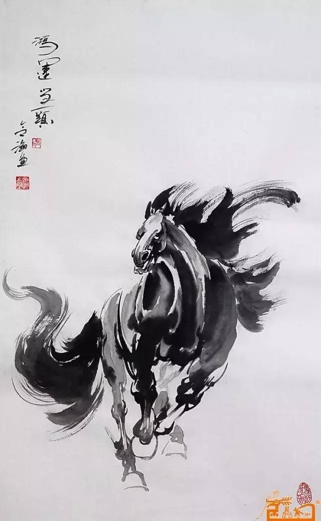 踏马奔来,气势滂沱—孔令海国画作品!