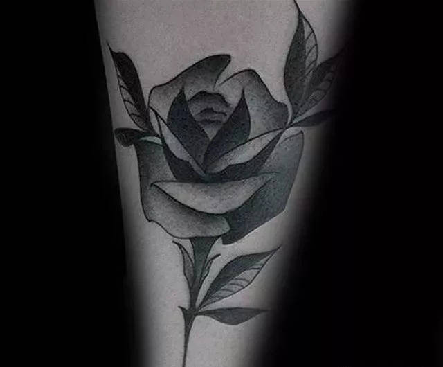 玫瑰花纹身黑雾图片