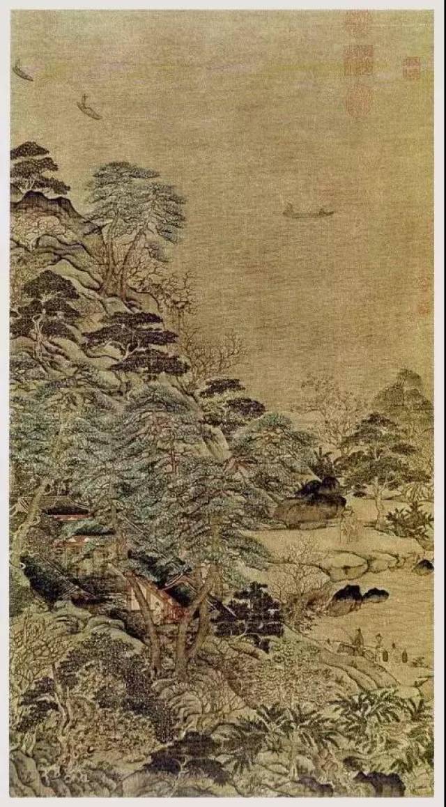 (唐)李思訓——江帆樓閣圖(北宋)李成——晴巒蕭寺圖(北宋)范寬