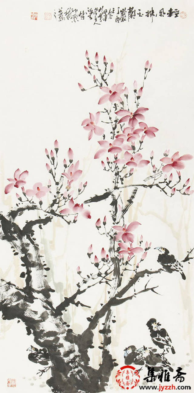 实力派画家陈大鹏老师的这幅四尺竖幅花鸟画孔雀图《凌霜振羽》.