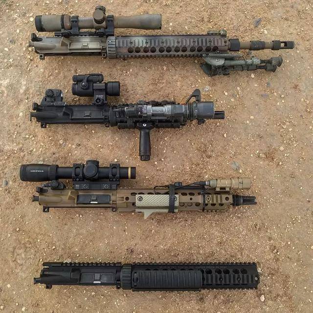 近战步枪的设计原则是能以冲锋枪大小发射步枪弹药,于是mk18枪管换成