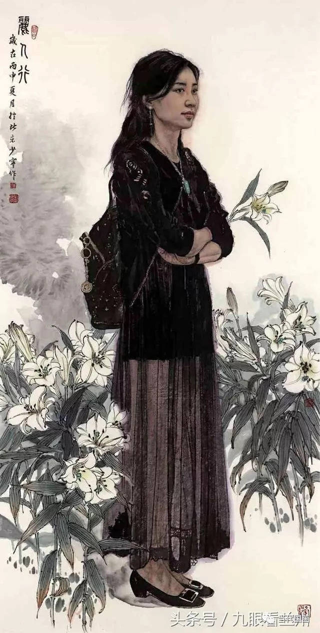 画家刘少宁人物画作品欣赏_中国画系