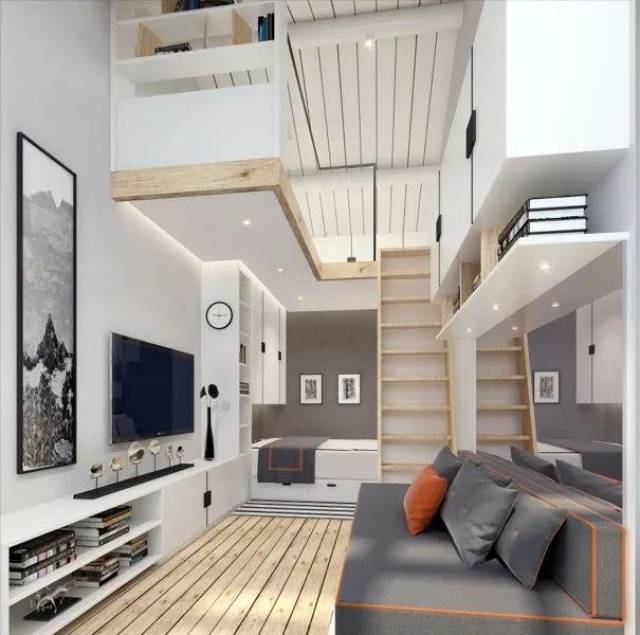 24款挑高客厅设计,单身公寓装修参考,满足你对家所有美好向往