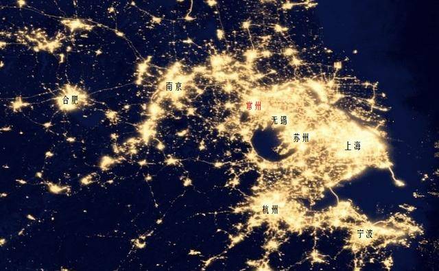长三角夜间卫星地图