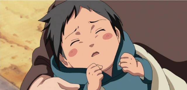 火影忍者中他们刚出生时的模样,我爱罗还没巴掌大,鸣人太可爱了