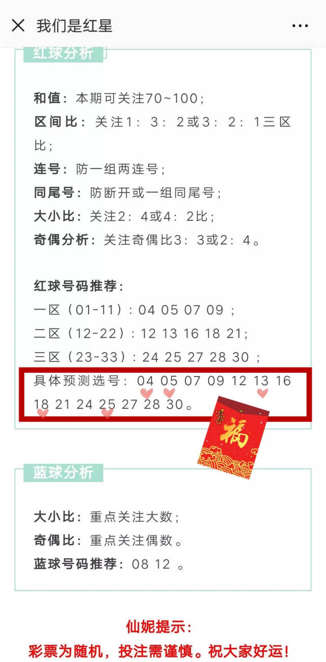 恭喜仙妮雙色球105期預測中出5個紅球,不知106期的開獎密碼是?