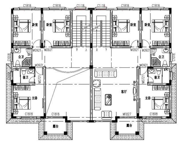 两套双拼农村别墅图纸,兄弟别墅建一块既省钱又有面子