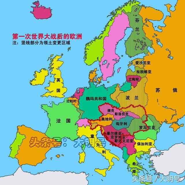 图说20世纪欧洲版图的变迁,欧洲在哪个时期的国家数量最少?