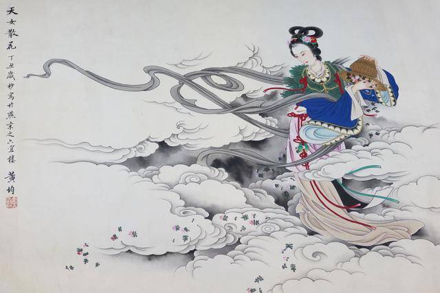 精品赏析：黄均《天女散花》_搜狐网