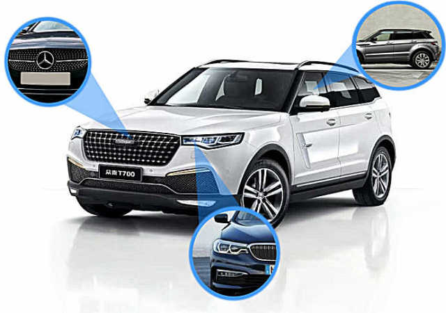 (奥迪的车灯) 总的来说,众泰t900更像是个串儿,玩得还是t700的"混搭"