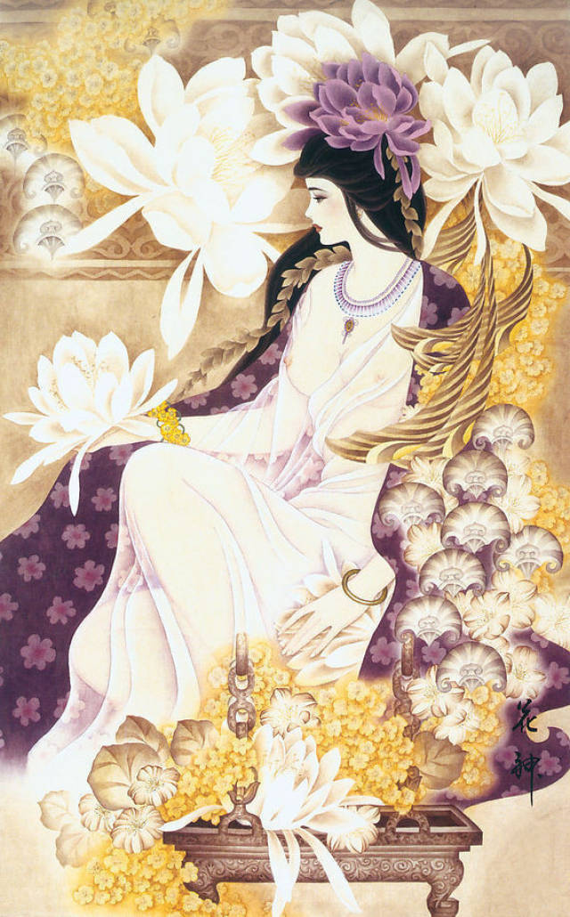 中国画家韩德珠工笔重彩人物画作品赏析