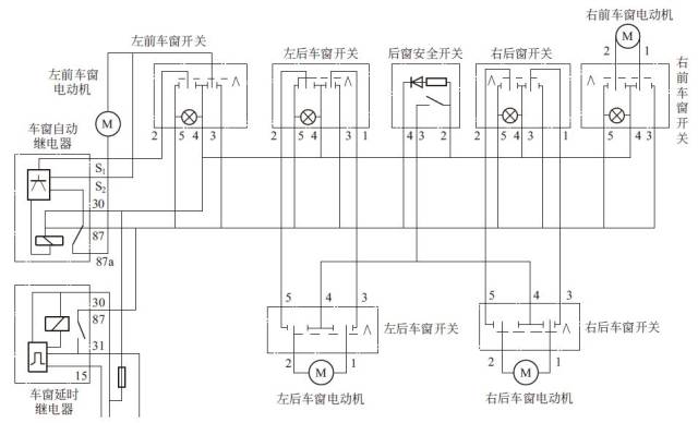 电动车窗的构成工作原理电路图