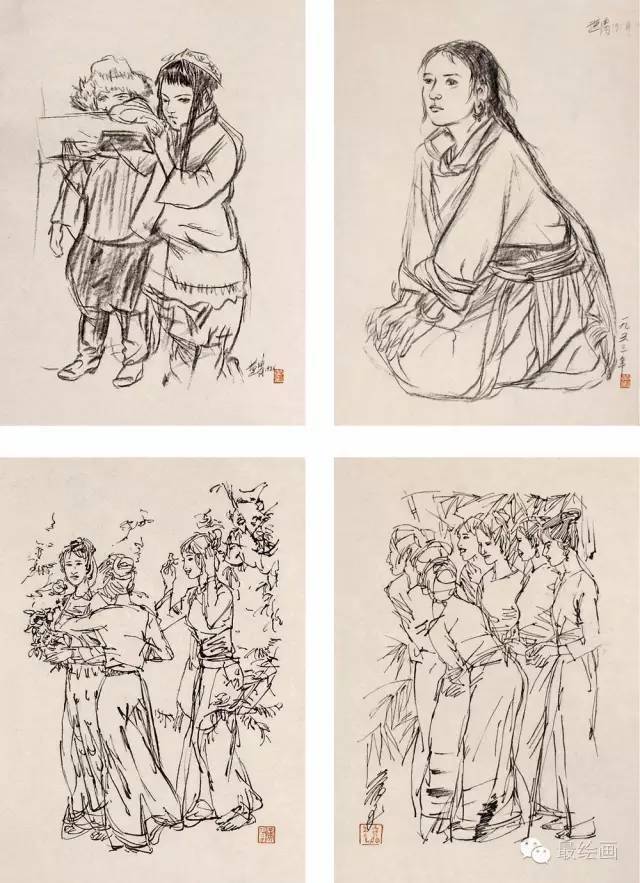 黄胄× 速写手稿100 张_搜狐网