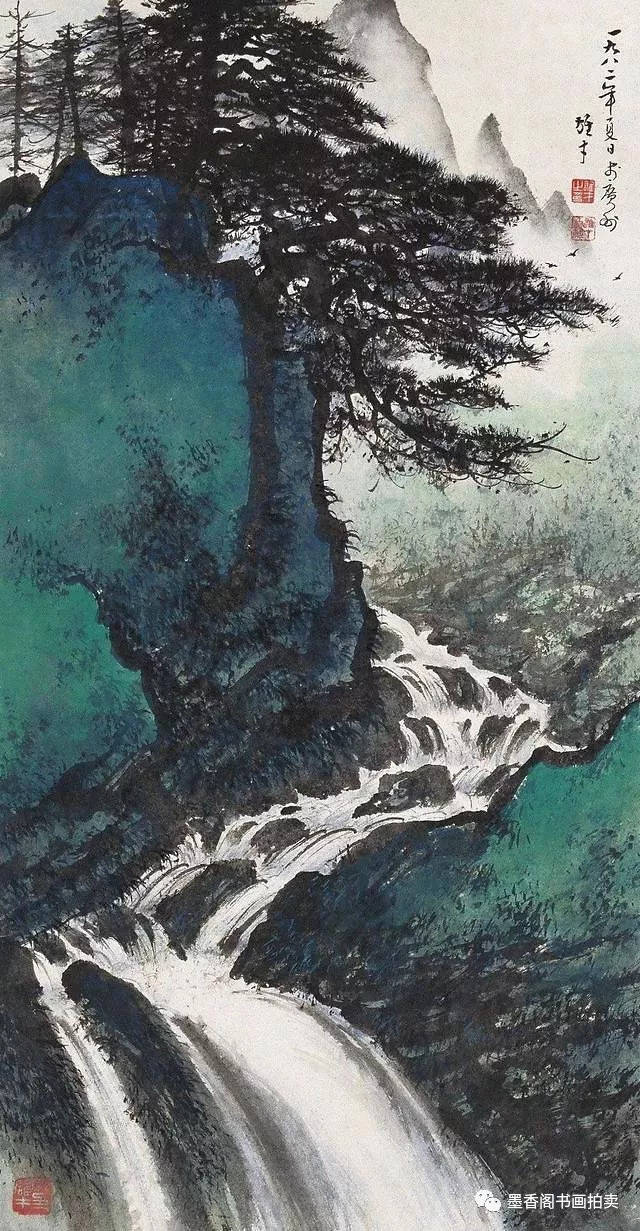 黎雄才气魄的松树山水画,意境很美!(80幅)