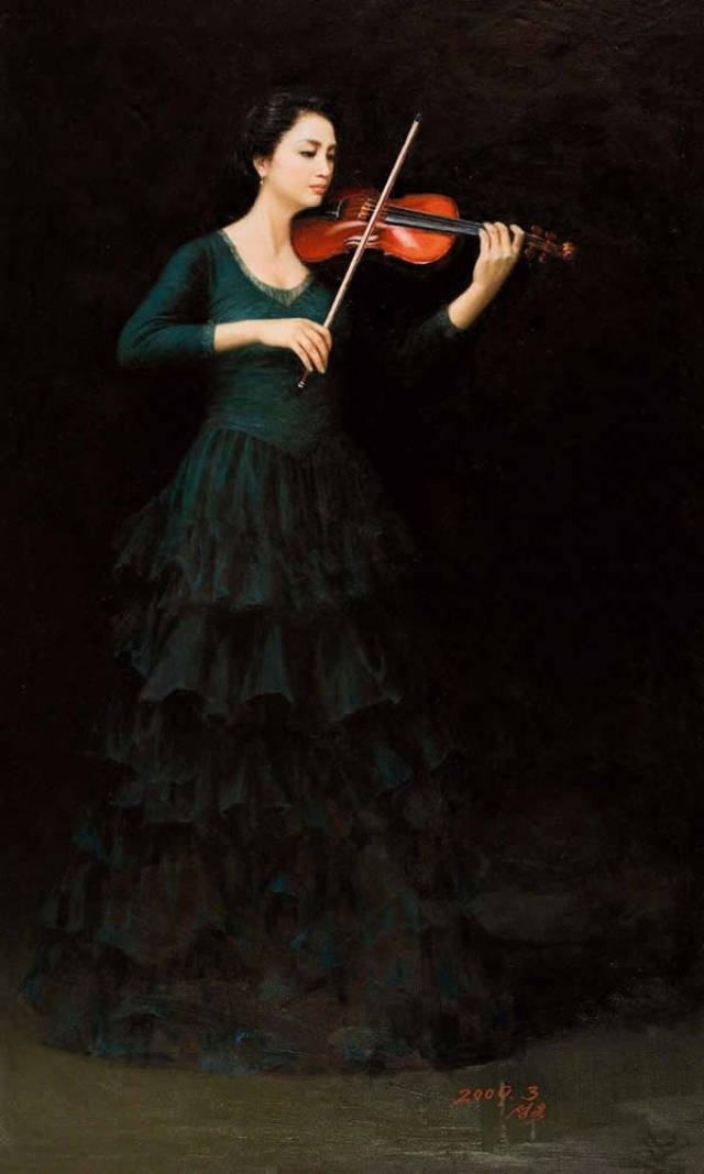 中外名家油画笔下的《小提琴》题材油画欣赏