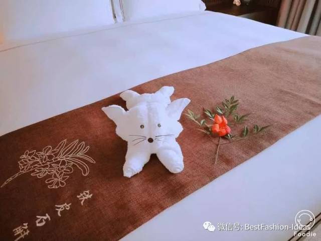 酒店床尾巾折花大全图片