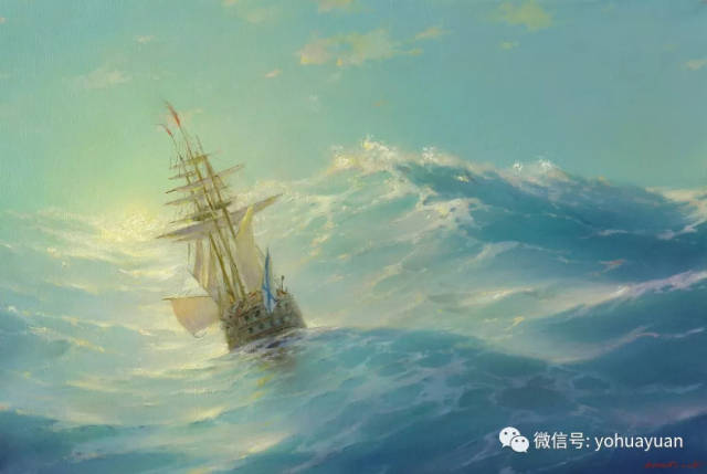 油画里,如何画海浪?