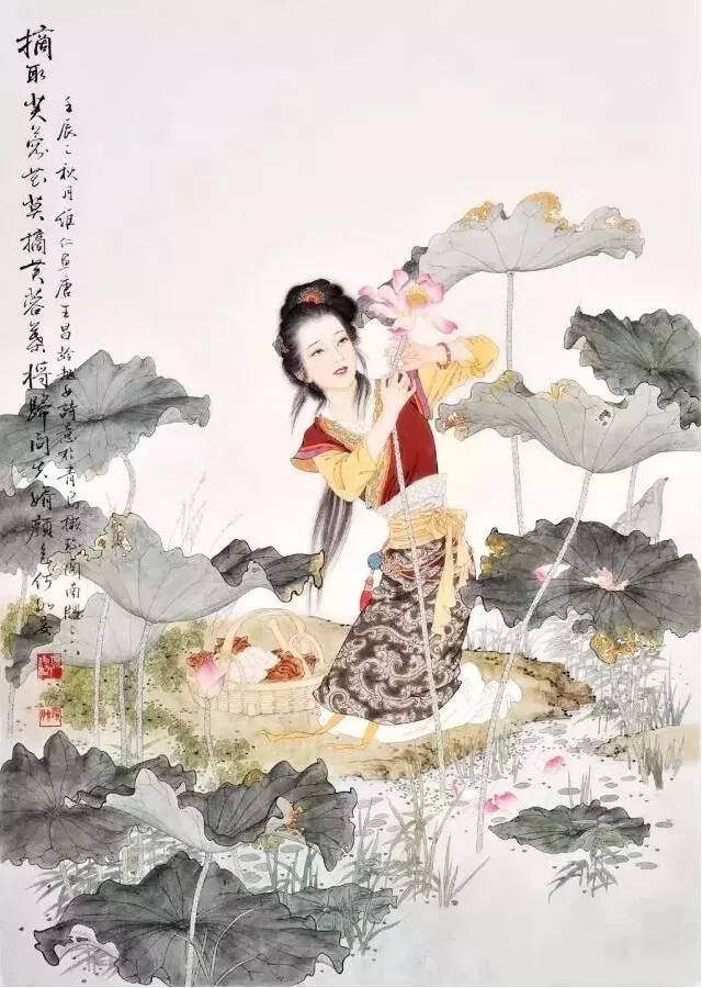 70多岁的画家项维仁画的一组工笔仕女图美女呼之欲出