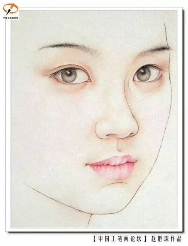工笔人物的画法,现代工笔人物肤色脸部眼睛嘴唇的染法步骤
