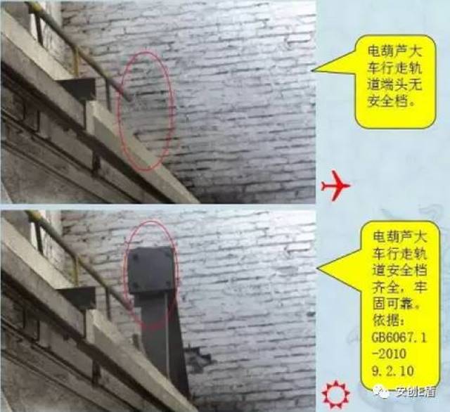 2.10 轨道端部止挡装置应牢固可靠,防止起重机脱轨.