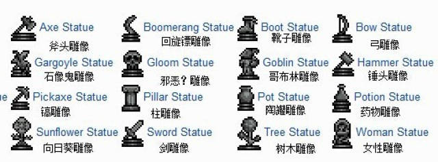 泰拉瑞亚手机版雕像大全 所有雕像功能及详解