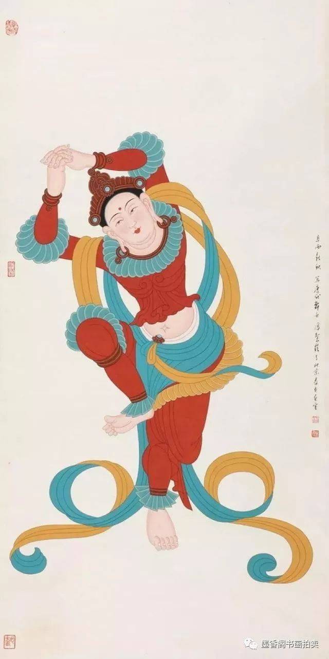 敦煌飞天工笔,敦煌壁画飞天,敦煌飞天壁画_大山谷图库