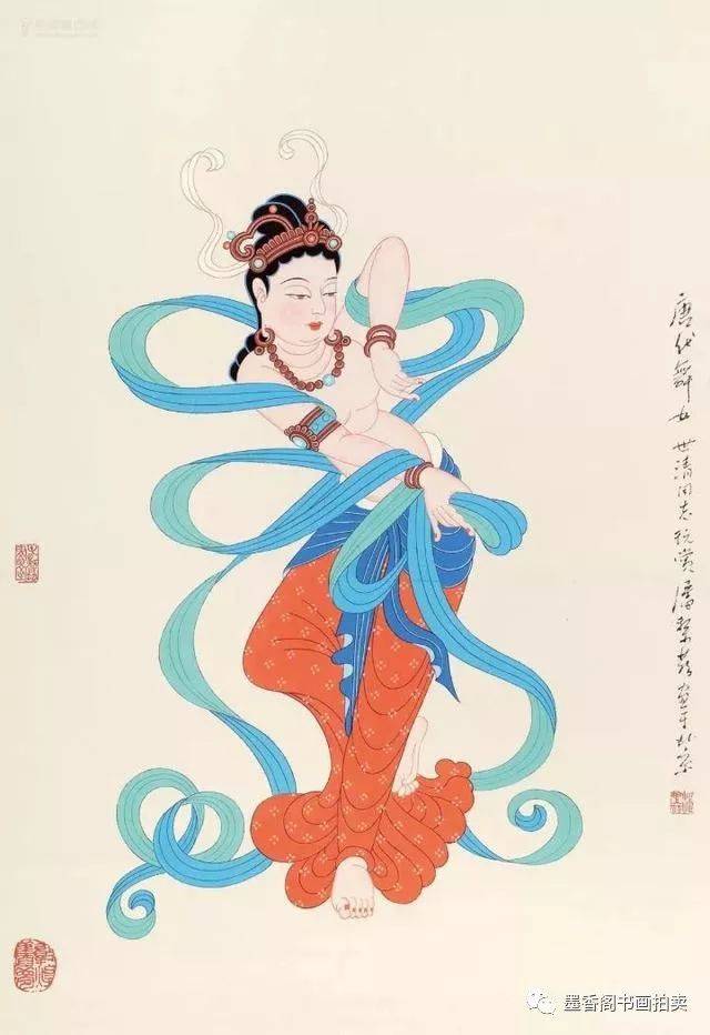 工笔飞天图,大千飞天图,工笔_大山谷图库