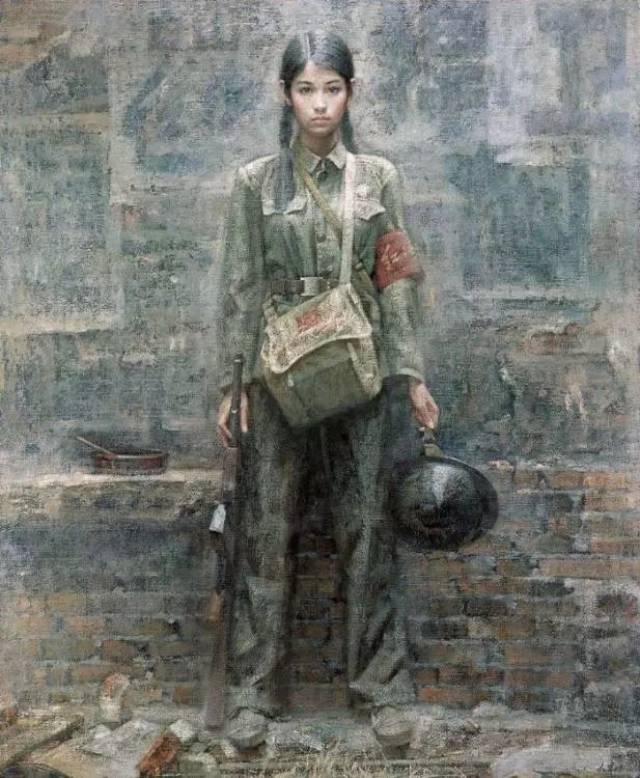 张大中油画欣赏—红军女战士风采,别样的青春回忆!生动而鲜活!