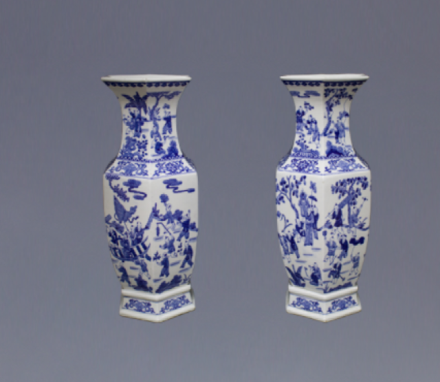 2018香港秋季拍卖会精品瓷器预览推荐一一青花婴戏纹六方瓶_搜狐网